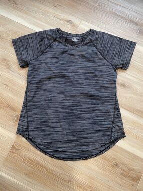 tek gear Black, gray and White Striped Short Sleeve Tee